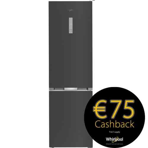 WHIRLPOOL            249/106LITRE 204X60CM NO FROST FRIDGE FREEZER - DARK INOX