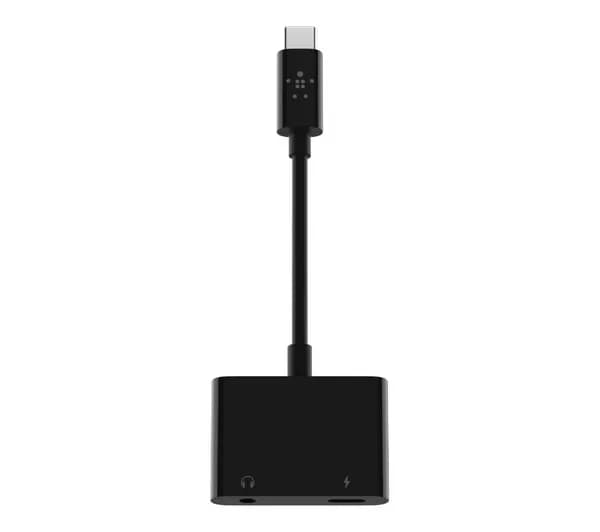 BELKIN F7U080btBLK Dual USB-C Aux and Charge Adapter