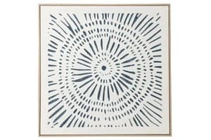 Circle Pinewood Framed Print Canvas | White/Blue | 80 x 80 cm