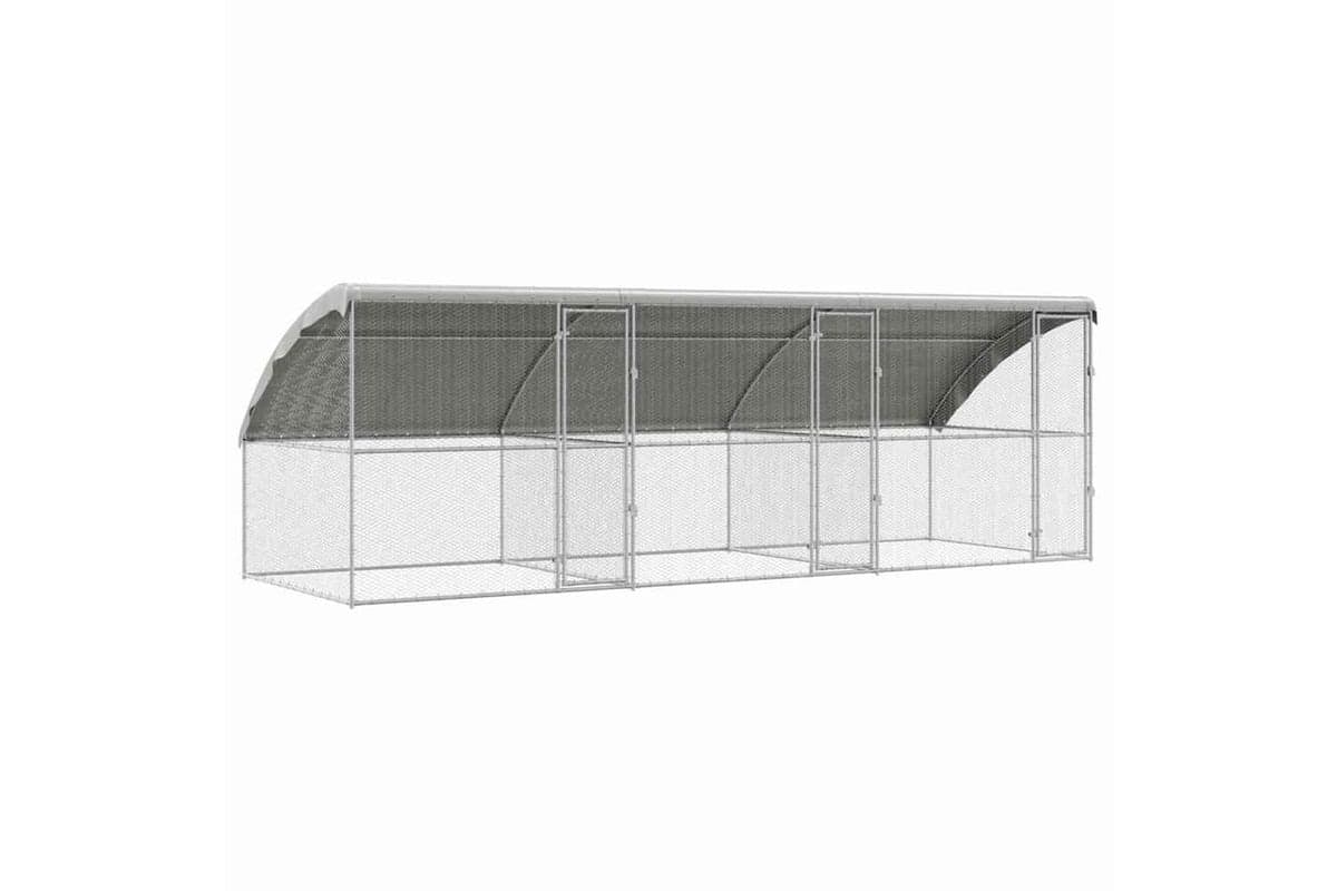 Vidaxl Chicken Cage 3 Pcs Silver 600 X 200 X 1985 Cm Galvanised Steel