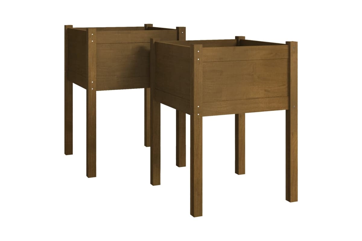 vidaXL 810806 Garden Planters 2 Pcs Honey Brown 50x50x70cm Solid Pinewood