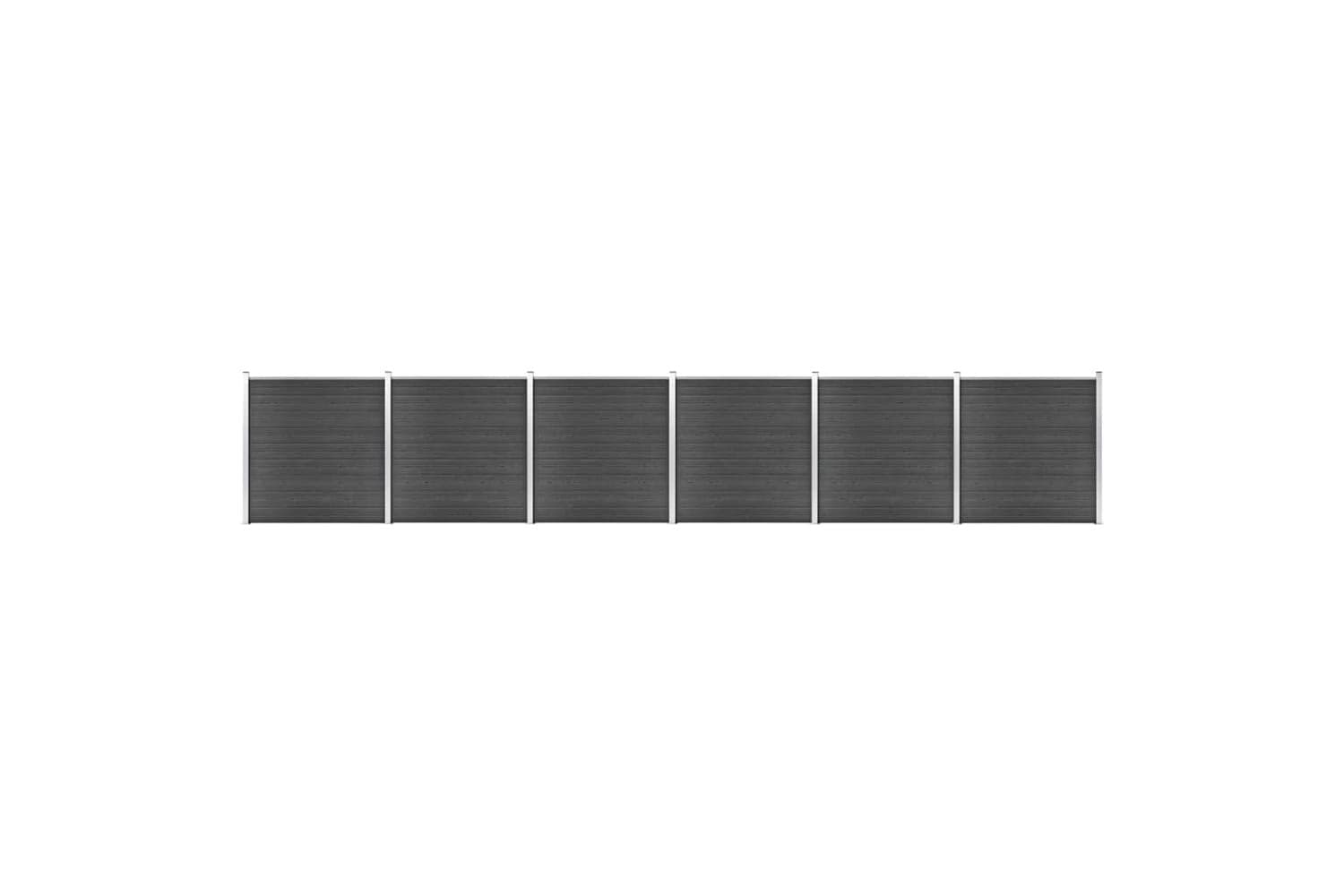 vidaXL 3070433 Fence Panel Set Wpc 1045x186cm Black