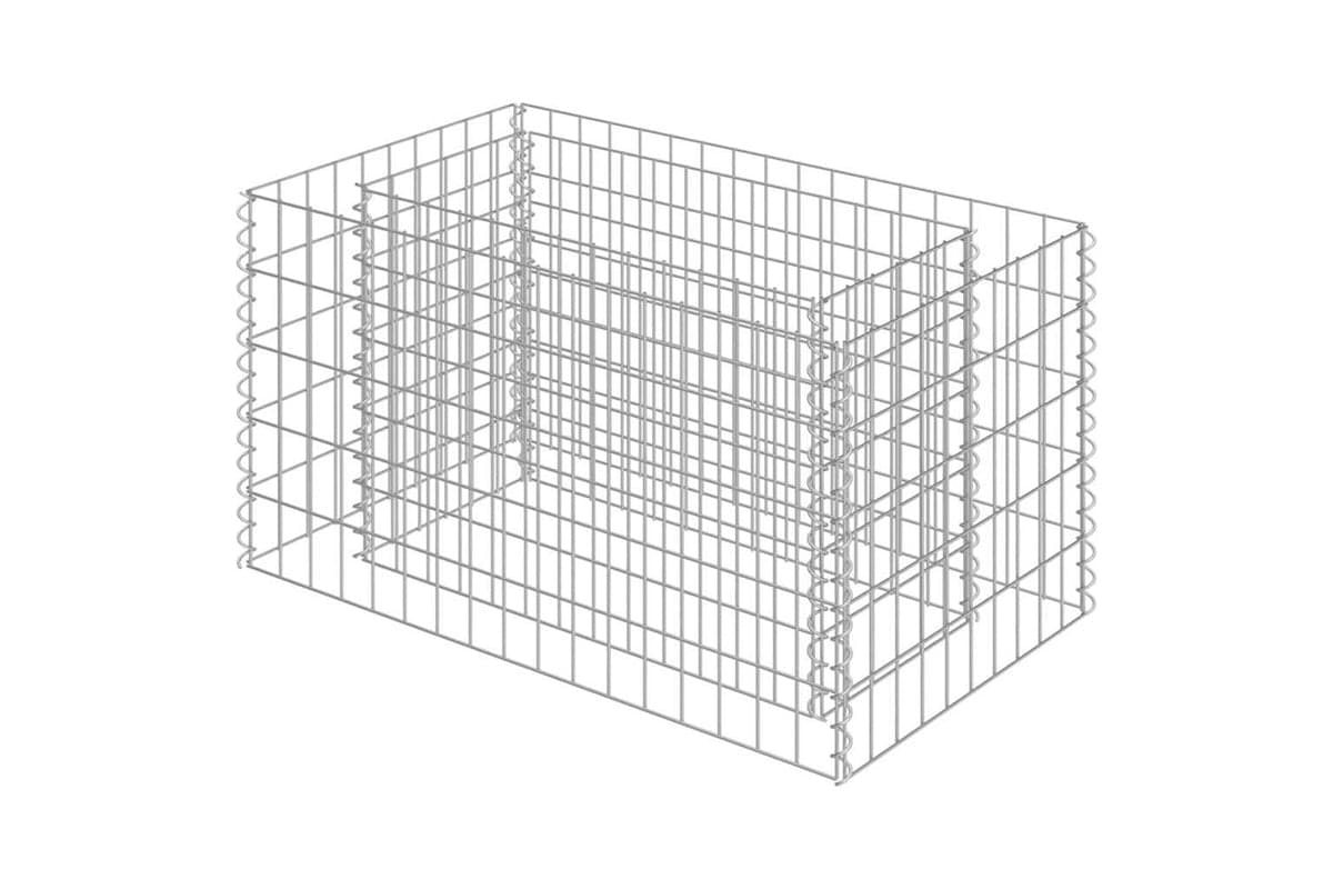 vidaXL 143569 Gabion Raised Bed Galvanised Steel 90x50x50cm