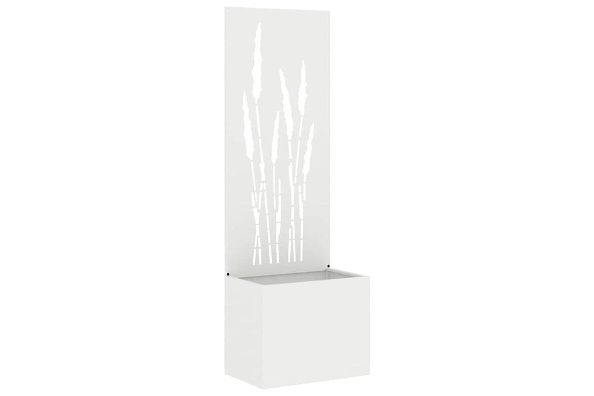 Garden Privacy Screen White 50 X 140 Cm Cold-rolled Steel