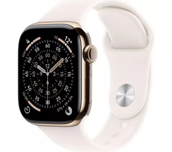 APPLE Watch Series 11 Cellular - 46 mm Gold Titanium Case with Light Blush Sport Band, M/L