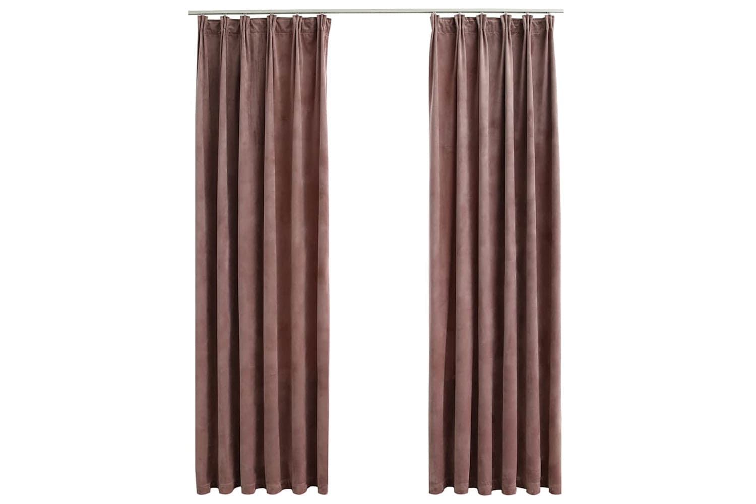 Vidaxl Blackout Curtains 2pcs With Hooks Velvet Antique Pink 140x225cm