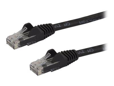 STARTECH.COM - Startech 100ft CAT6 Ethernet Cable, 10 Gigabit Snagless RJ45 650MHz 100W PoE Patch Cord, CAT 6 10GbE UTP Network Cable w/Strain Relief, Black, Wiring is UL Certified/TIA - Category 6 - 24AWG (N6PATCH100BK) - patch cable - 30.5 m - black