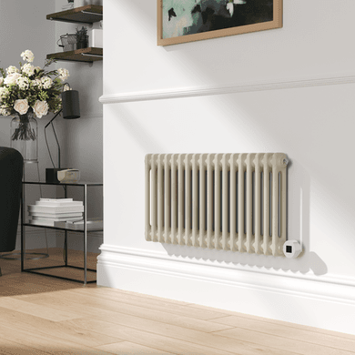 Linen Horizontal Smart Electric Radiator with Wi-Fi Thermostat - 1200W - H400xW830mm - Bathroom Safe