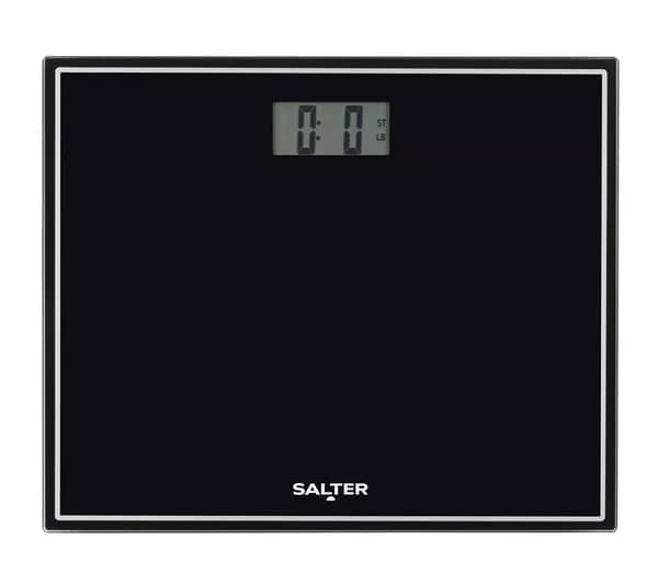 SALTER 9207TE BK3RCFXTE Compact Glass Digital Bathroom Scale - Black