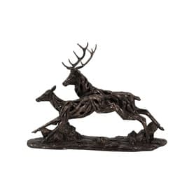 Driftwood Running Deer Bronze Ornament
