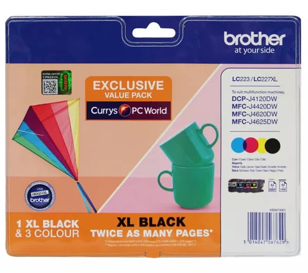 BROTHER LC223/LC227XL Tri-colour & Black Ink Cartridges - Multipack