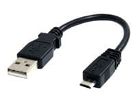 STARTECH.COM - StarTech 6in Micro USB Cable - A to Micro B - USB to Micro B - USB 2.0 A Male to USB 2.0 Micro-B Male - 6-inches - Black (UUSBHAUB6IN) - USB cable - USB to Micro-USB Type B - 15 cm