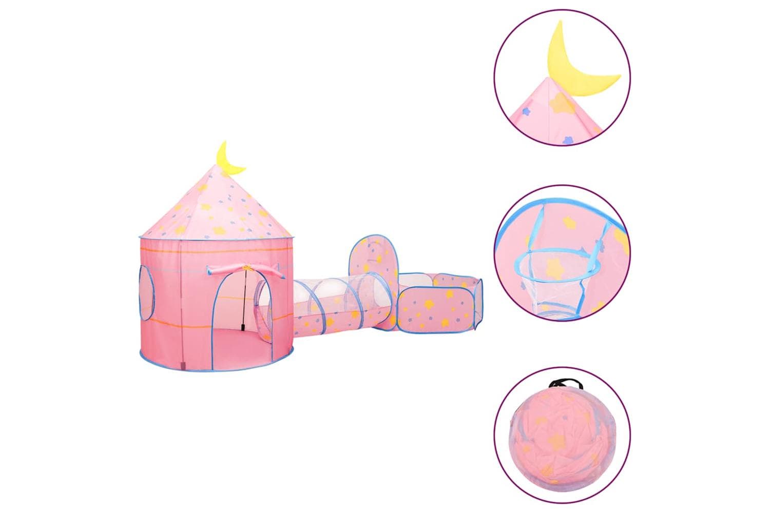 Vidaxl Children Play Tent Pink 301x120x128 Cm