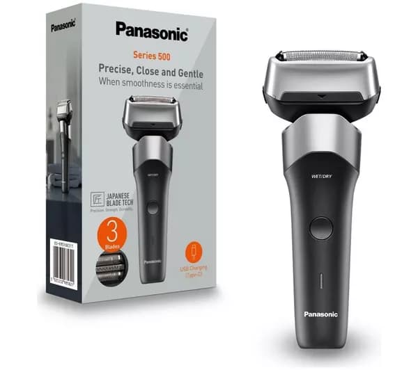 PANASONIC ES-RM3FX 3-Blade Wet & Dry Foil Shaver - Black & Grey