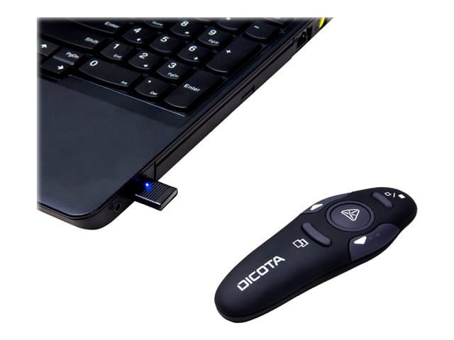 DICOTA - Pin Point Wireless Laser Pointer - Projector pointing device - wireless - USB wireless receiver - black