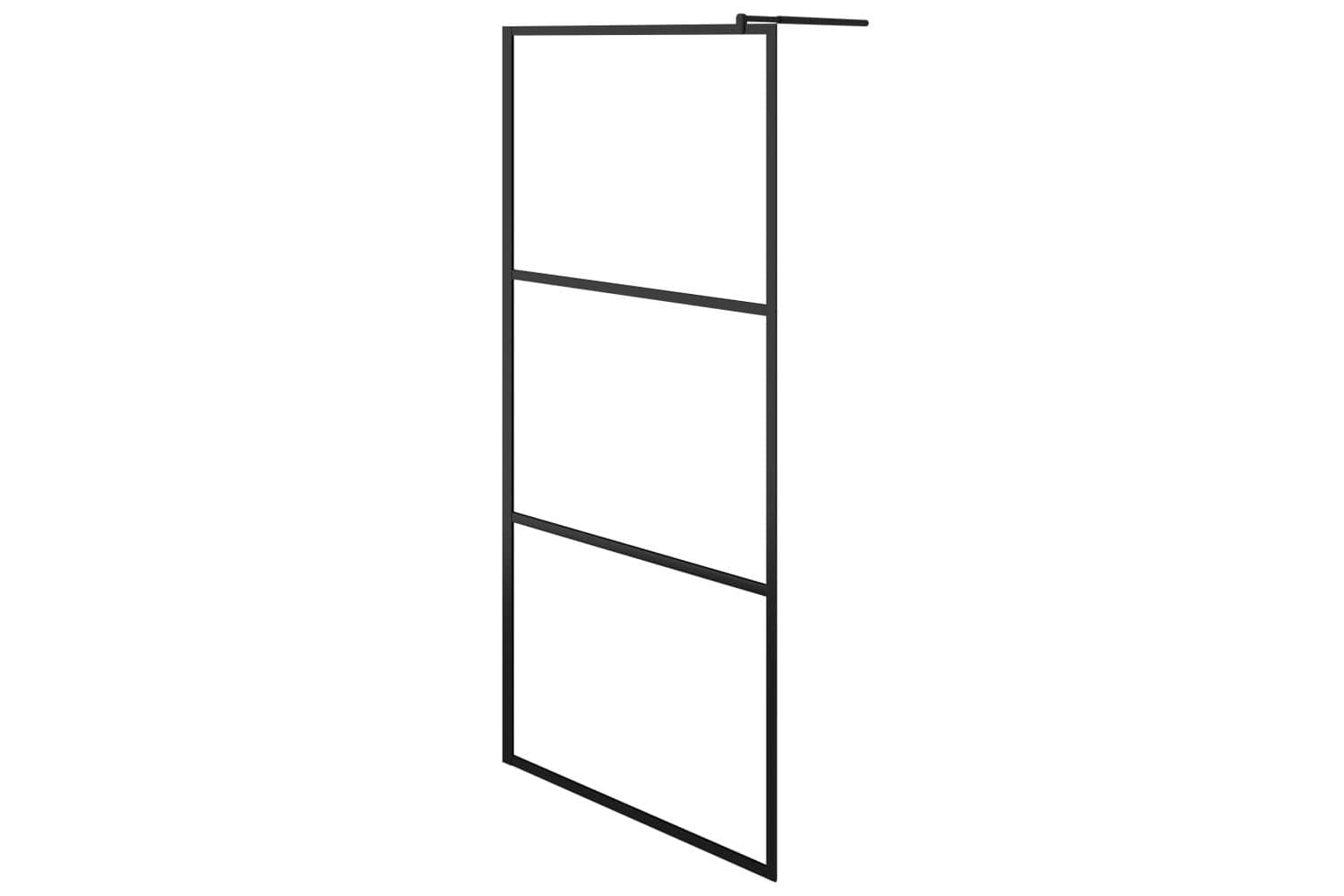 vidaXL 149148 Walk-in Shower Wall With Clear Esg Glass Black 80x195cm