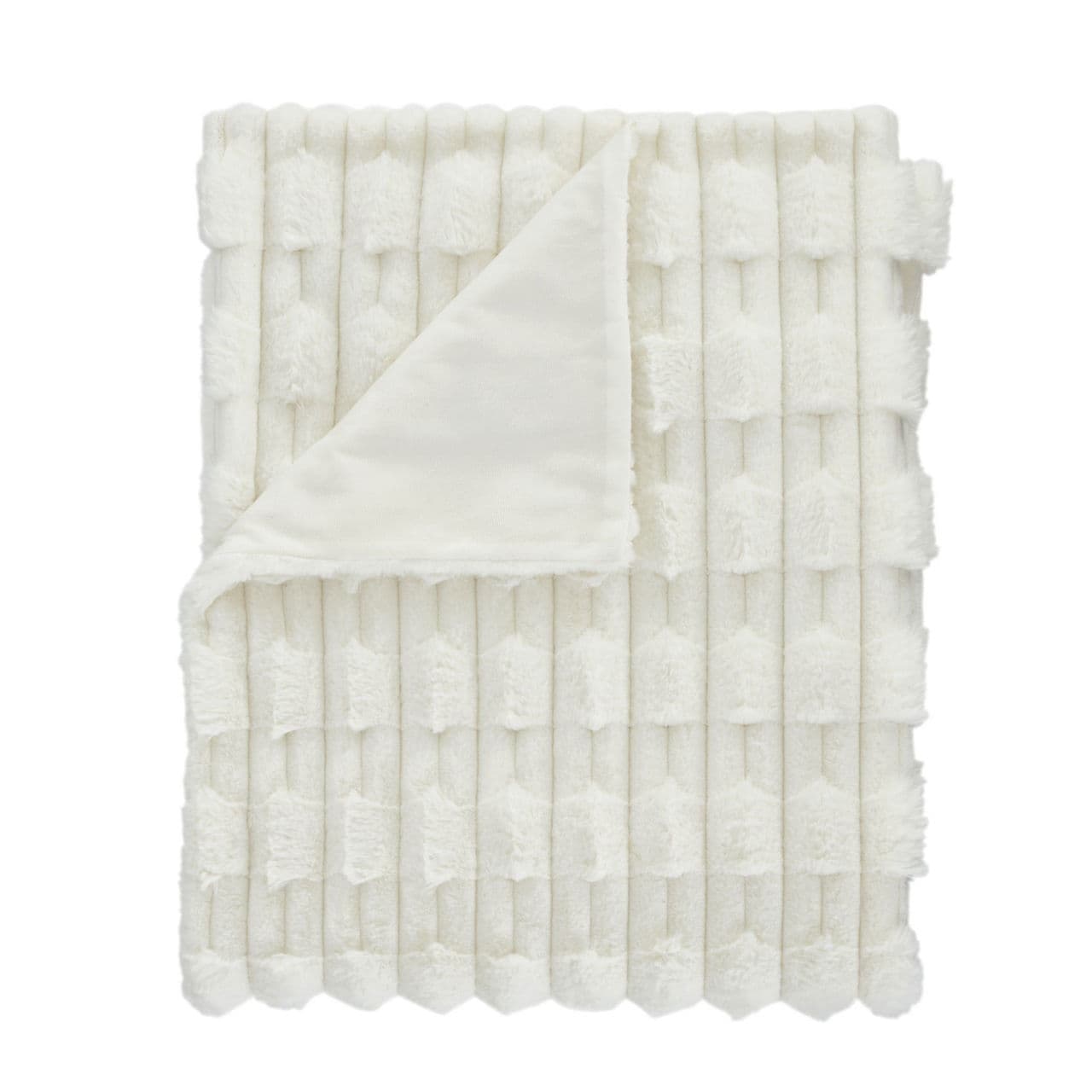 Carved Faux Fur Coordinated Bedding Cream