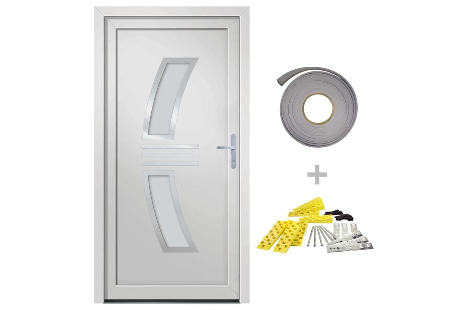 vidaXL 3187928 Front Door White 98x208cm Pvc