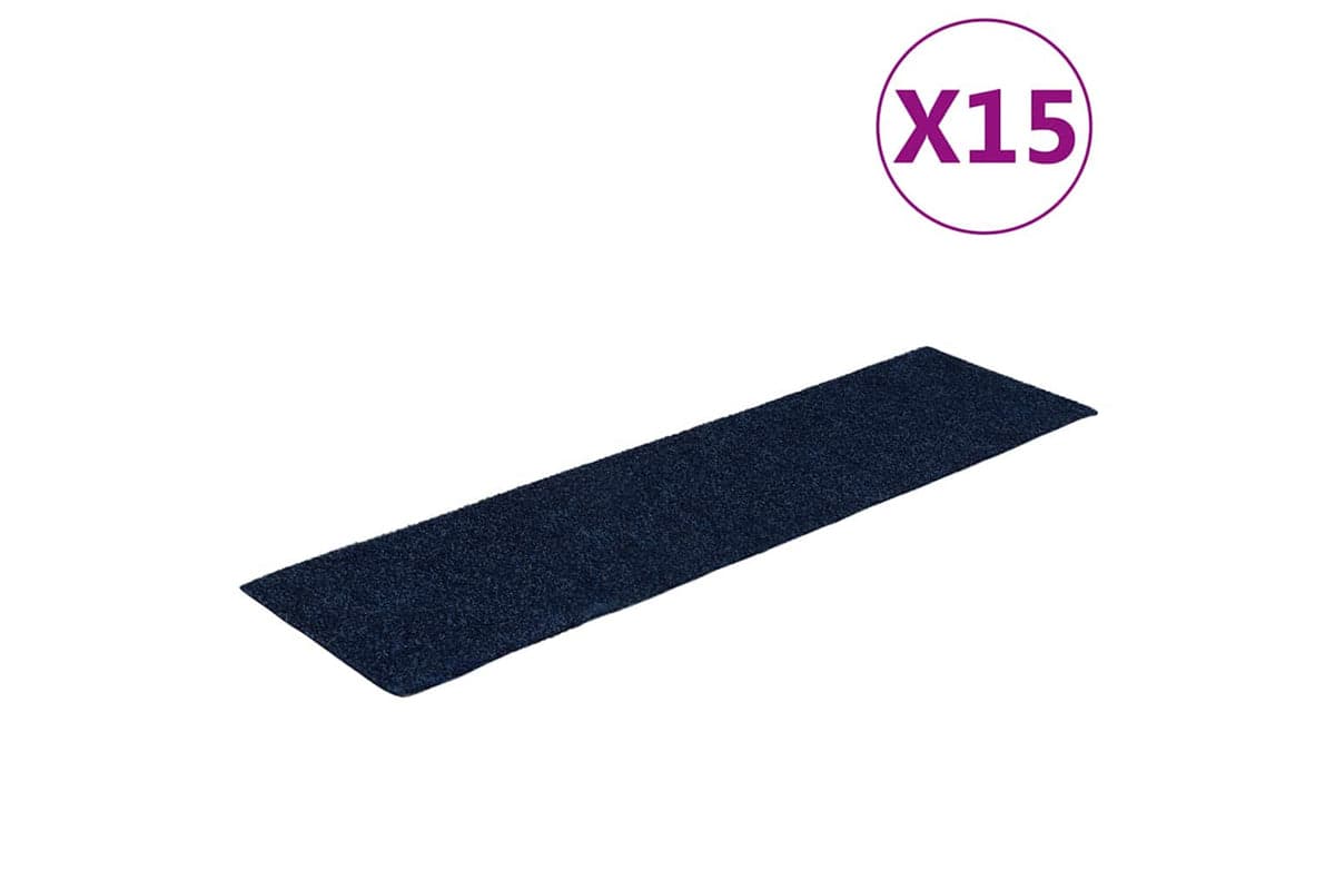 vidaXL 326934 Self-adhesive Stair Mats Rectangular 15 Pcs 76x20cm Blue