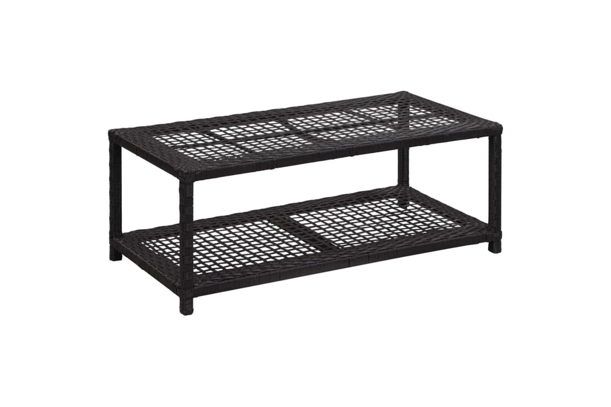 vidaXL 46978 Shoe Bench Black 80x40x30cm Poly Rattan