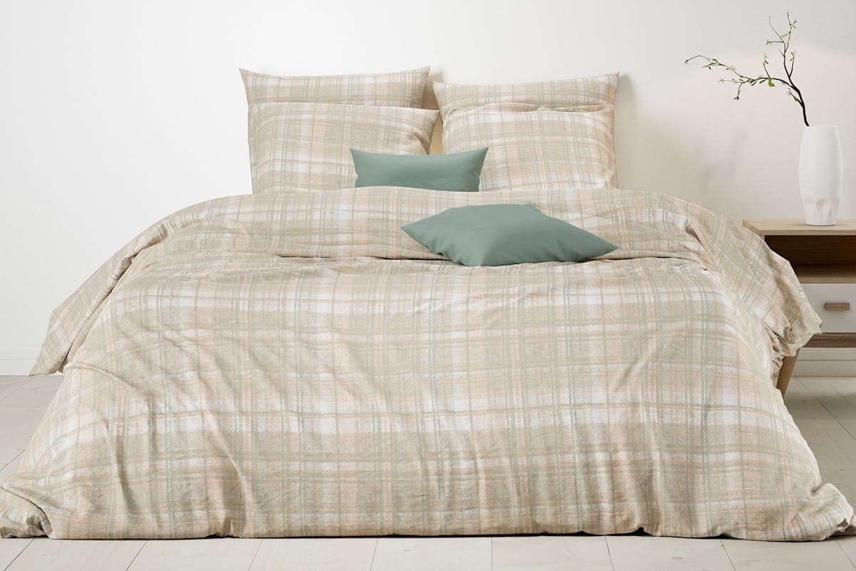 Mistral Home | Shetland Duvet Cover Set | Peach/White | Super King