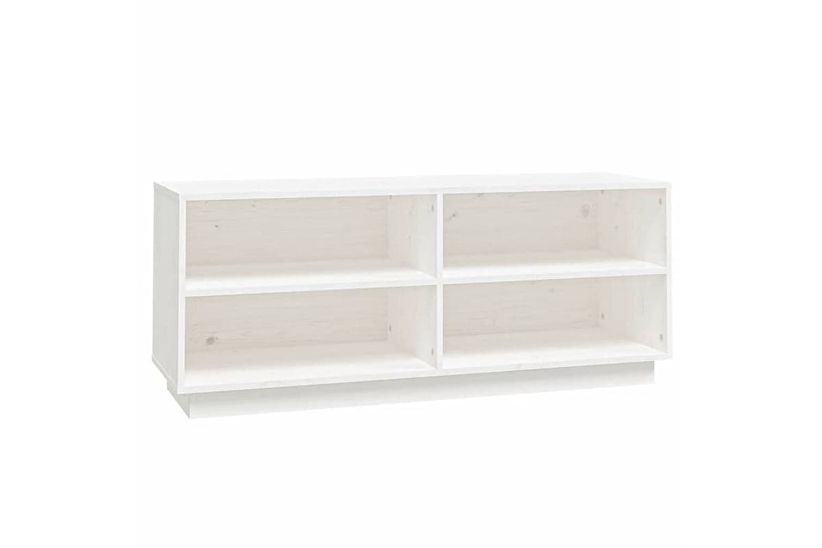vidaXL 813541 Shoe Cabinet White 110x34x45cm Solid Wood Pine