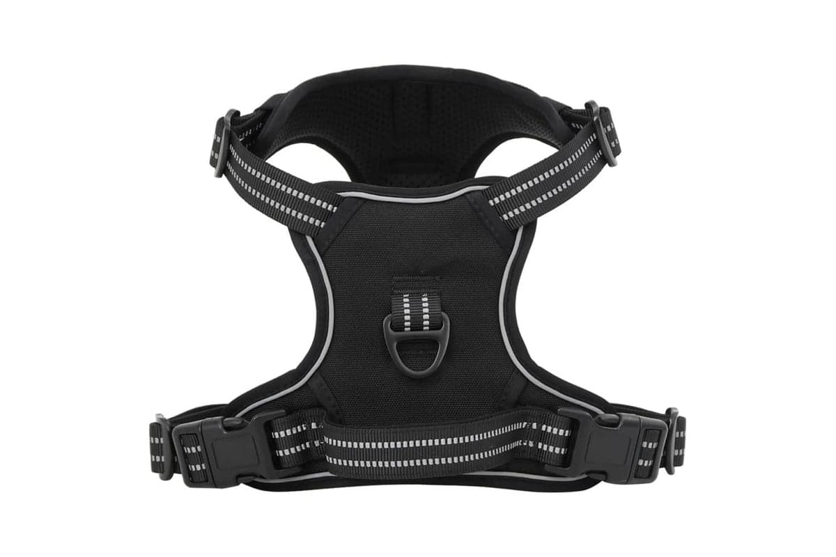 Dog Harness With Reflective Stripes Adjustable Black M