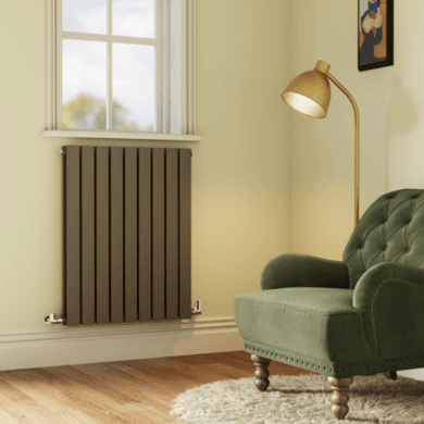 Riace Anthracite Horizontal Flat Designer Radiator 800x612mm Double Panel 2970 BTU