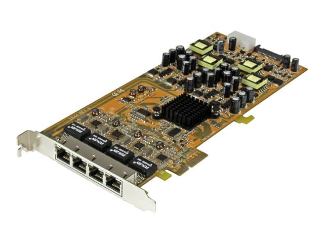 STARTECH.COM - Startech 4 Port Gigabit PoE (Power over Ethernet) Card - PCIe Network Card - PoE / PoE+ Up to 25W Per Port - PCIe NIC - Gigabit Ethernet Card (ST4000PEXPSE) - network adapter - PCIe x4 - Gigabit Ethernet x 4