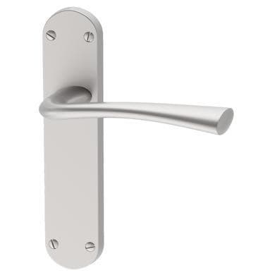Internal Pearl Nickel Bathroom Lever Door Handle with Lock, Latch and Hinges Pack - Struma - XL Joinery