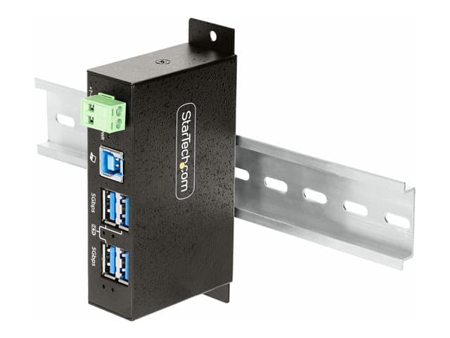 STARTECH.COM - Startech 4-Port Managed USB Hub with 4x USB-A, Heavy Duty with Metal Industrial Housing, ESD & Surge Protection, Wall/Desk/Din-Rail Mountable, USB 3.0/3.1/3.2 Gen 1 5Gbps - hub - 4 ports - TAA Compliant