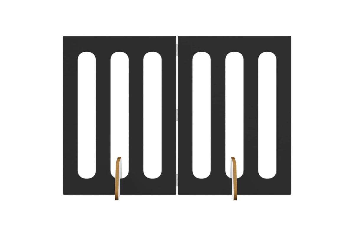 Vidaxl Folding Pet Fence 2 Pcs Black Oak 1005 X 38 X 70 Cm