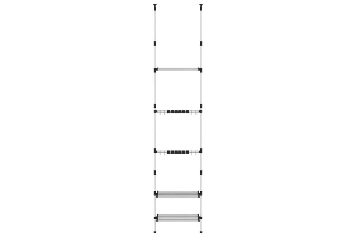 Vidaxl 344386 Telescopic Garden Rack With 3 Shelves Silver Aluminium
