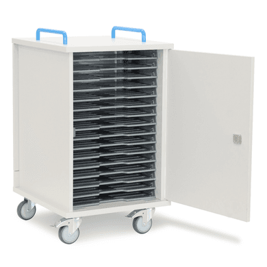 LapCabby Lyte Single Door 16 Laptops or Chromebooks and Tablets up to 15.6" Charging Trolley