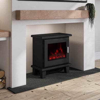 Electric Log Burner-Style Smart Stove in Black - 2kW - AmberGlo