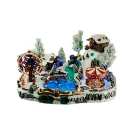 Winter Resort Musical Village Scene 66cm