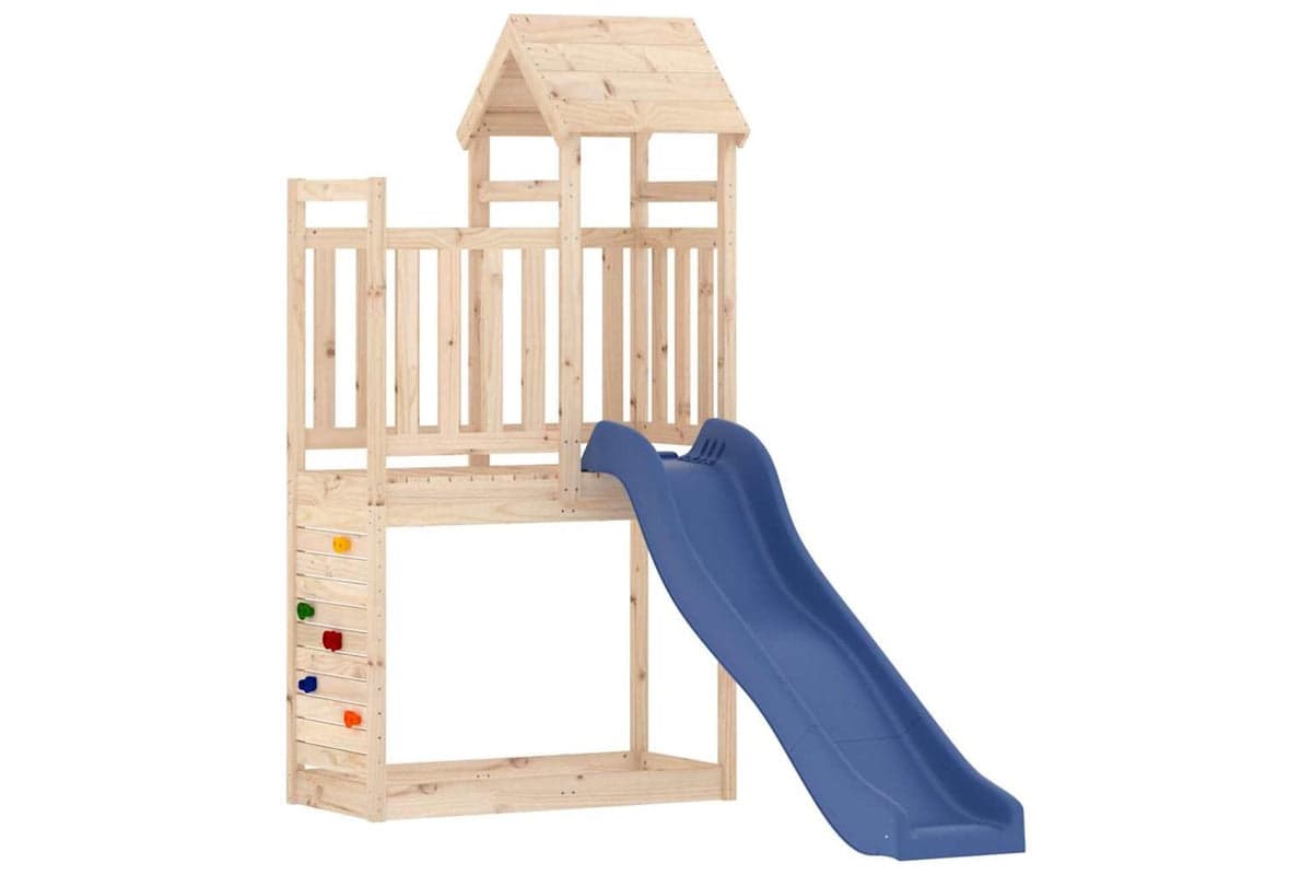 Vidaxl 3155900 Playhouse With Slide Rockwall Solid Wood Pine
