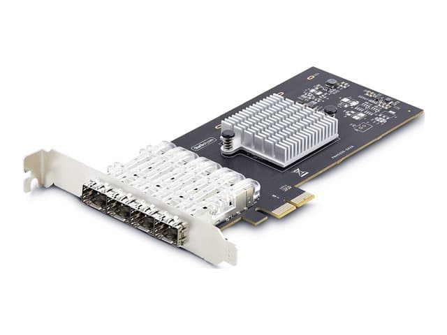 STARTECH.COM - Startech 4-Port GbE SFP Network Card, PCIe 2.0 x2, Intel I350-AM4 4x 1GbE Controller, 1000BASE Copper/Fiber Optic, Quad-Port Gigabit Ethernet NIC, Desktop/Server Backplanes - Windows and Linux Compatible (P041GI-NETWORK-CARD)