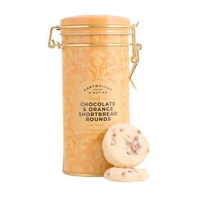 Chocolate & Orange Shortbread Rounds in Tin 150g
