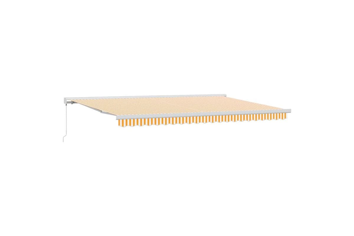 Vidaxl Retractable Awning Orange And White 500 X 300 Cm