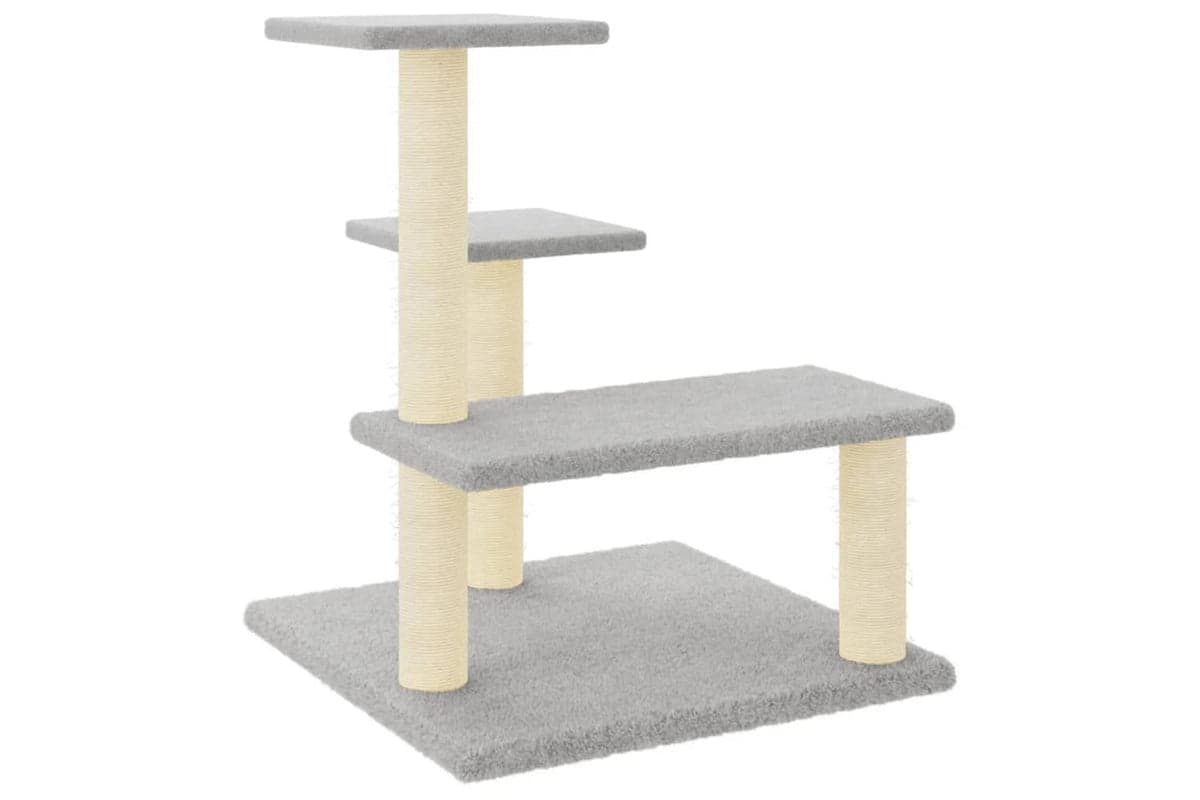 Cat Tree With Sisal Scratching Posts Light Grey 61 Cm