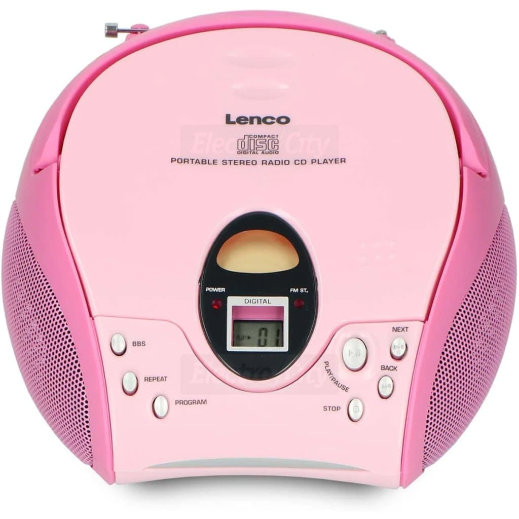 Lenco Portable FM Radio with CD Player | Pink