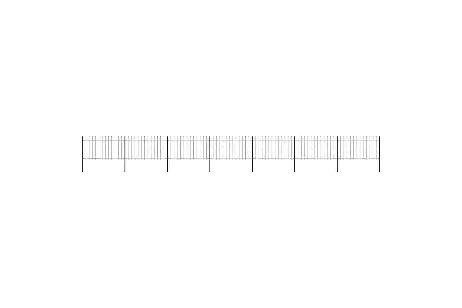 Vidaxl 277617 Garden Fence With Spear Top Steel 11.9x1 M Black