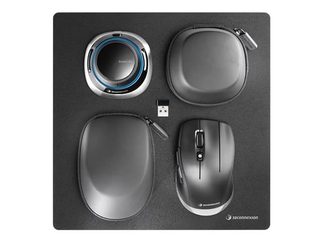 3DCONNEXION - SpaceMouse Wireless Kit 2 - 3D mouse - ergonomic - 2 buttons - wireless, wired - 2.4 GHz