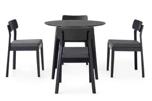 Raven Dining Set | Table & 4 Chairs | Black