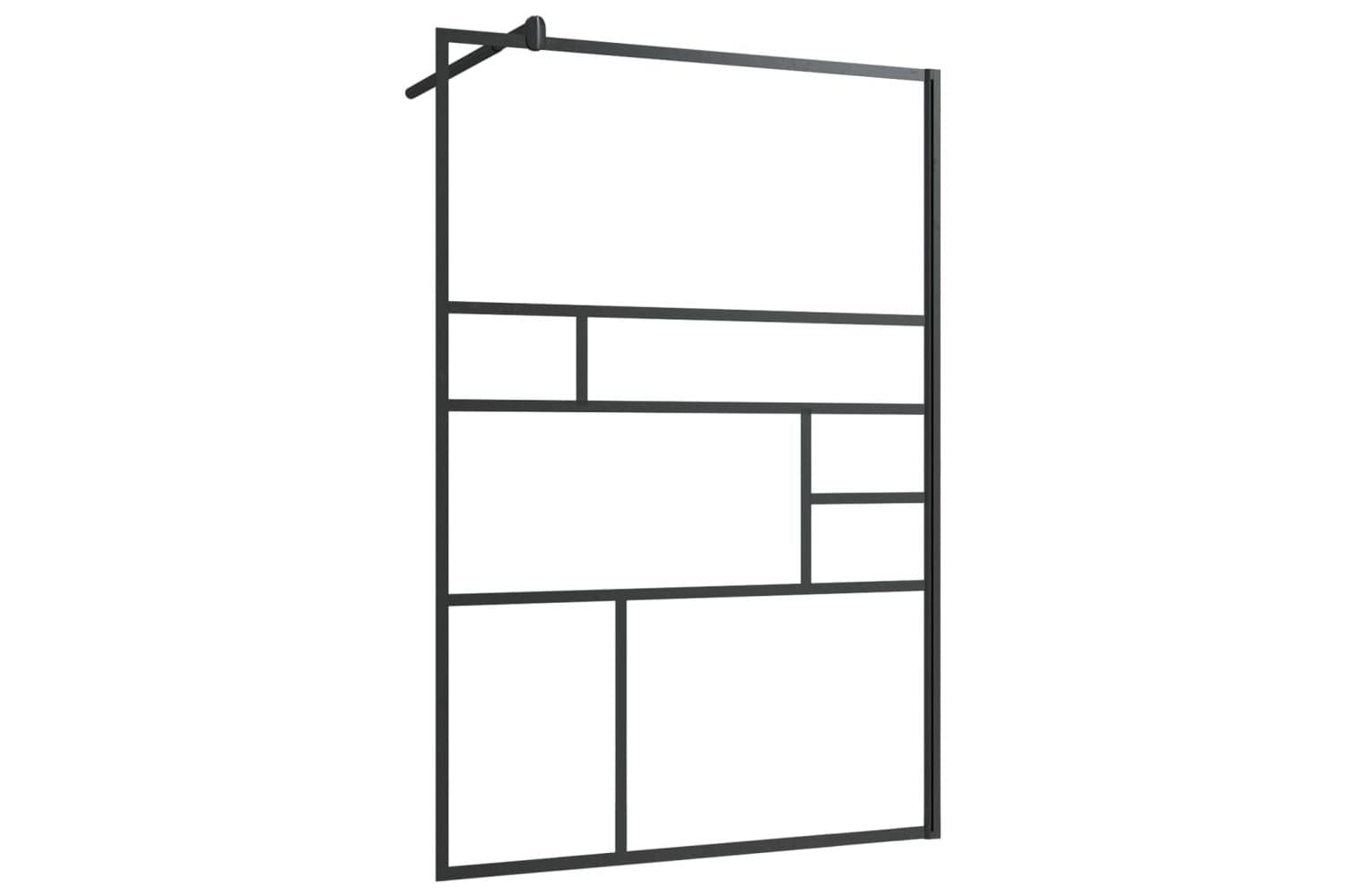 vidaXL 150755 Walk-in Shower Wall With Clear Esg Glass 115x195cm Black