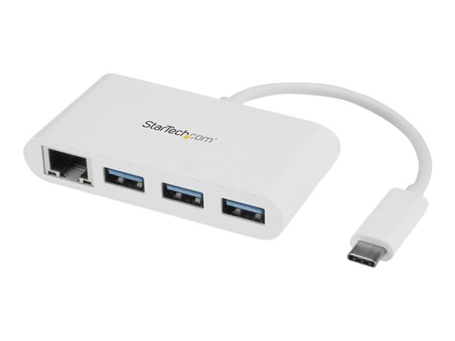 STARTECH.COM - Startech 3 Port USB C Hub w/ Gigabit Ethernet – USB Type C to 3 x USB-A – Multi Port USB 3.0 Hub for MacBook Pro (HB30C3A1GEA) - hub - 3 ports