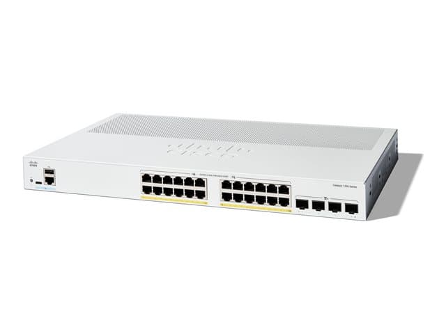 CISCO - Catalyst 1300-24P-4X - Switch - L3 - Managed - 24 x 10/100/1000 (PoE+) + 4 x 10 Gigabit SFP+ - rack-mountable - PoE+ (195 W)