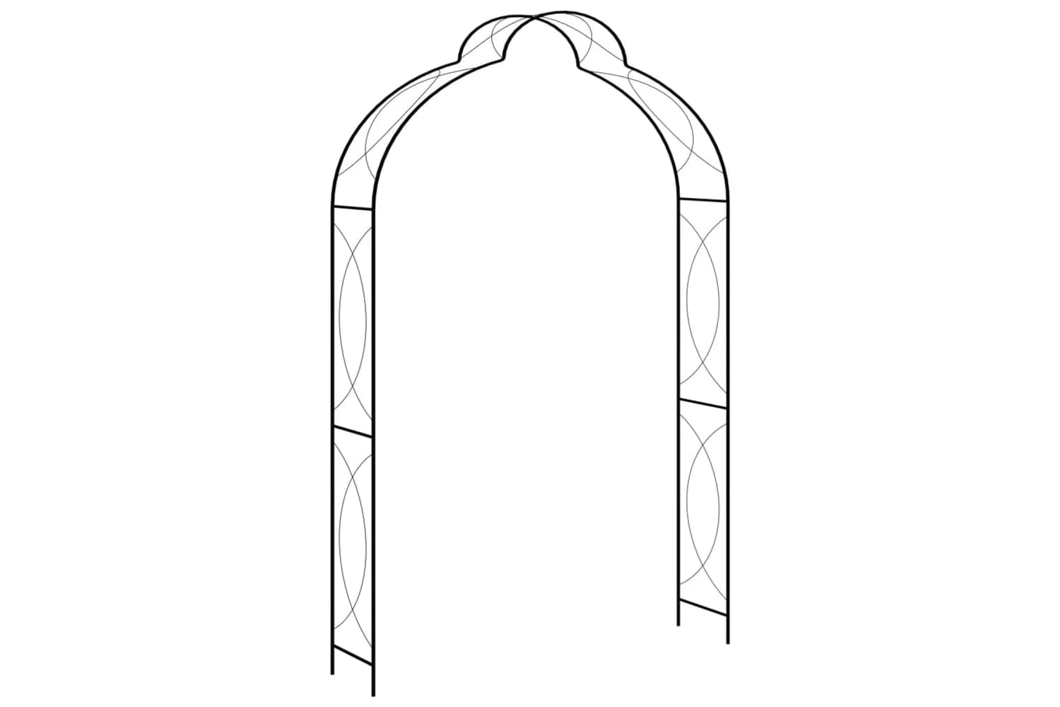 vidaXL 47095 Garden Arch Black 150x34x240cm Iron