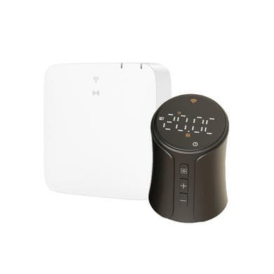 electriQ Smart TRV Valves (Single Pair) with Zigbee Hub - Black